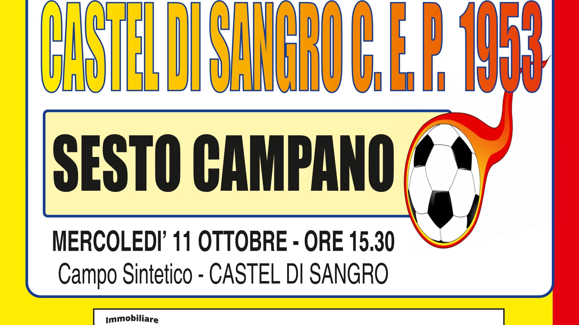 Calcio: per la Coppa Italia si sfidano il Castel Di Sangro ed il Sesto Campano. Match in programma domani